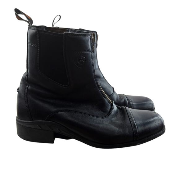 Ariat Boots Mens 10 D Heritage Zip Paddock Black Leather Riding Outdoor Logo - Picture 1 of 13